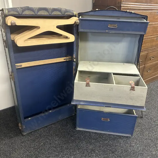 Antique "Victor Wardrobe Luggage" Wardrobe Steamer Trunk.