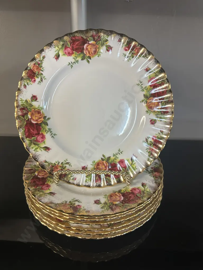Royal Albert Old Country Roses Plates x7 Dia21cm. Image 1++