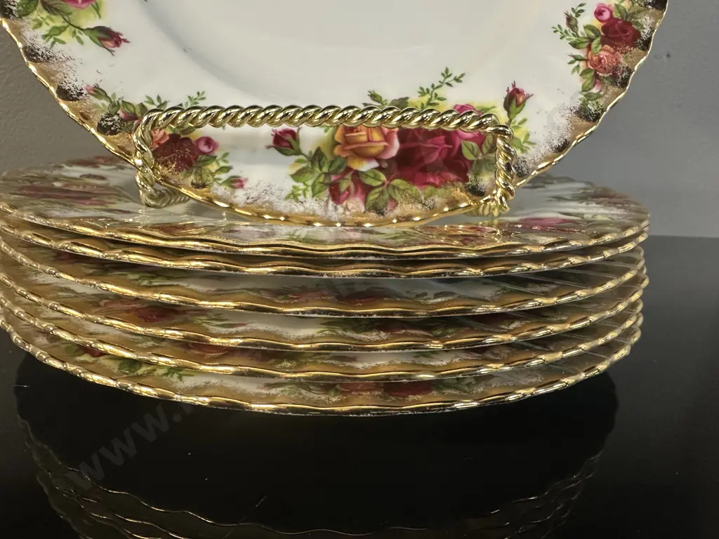 Royal Albert Old Country Roses Plates x7 Dia21cm. Image 1++