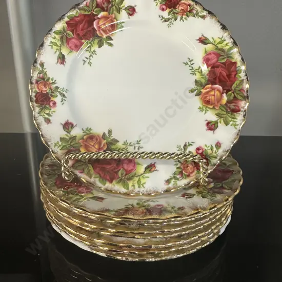 Royal Albert Old Country Roses Side Plates x8 Dia16cm. (as found condition)