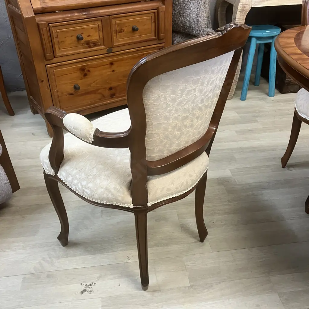 Burr Walnut Banded Mahogany Oval Table, Double Pedestal Ball In Claw With 8 x Louis XV Style Chairs Including 2 Carvers Image 1++