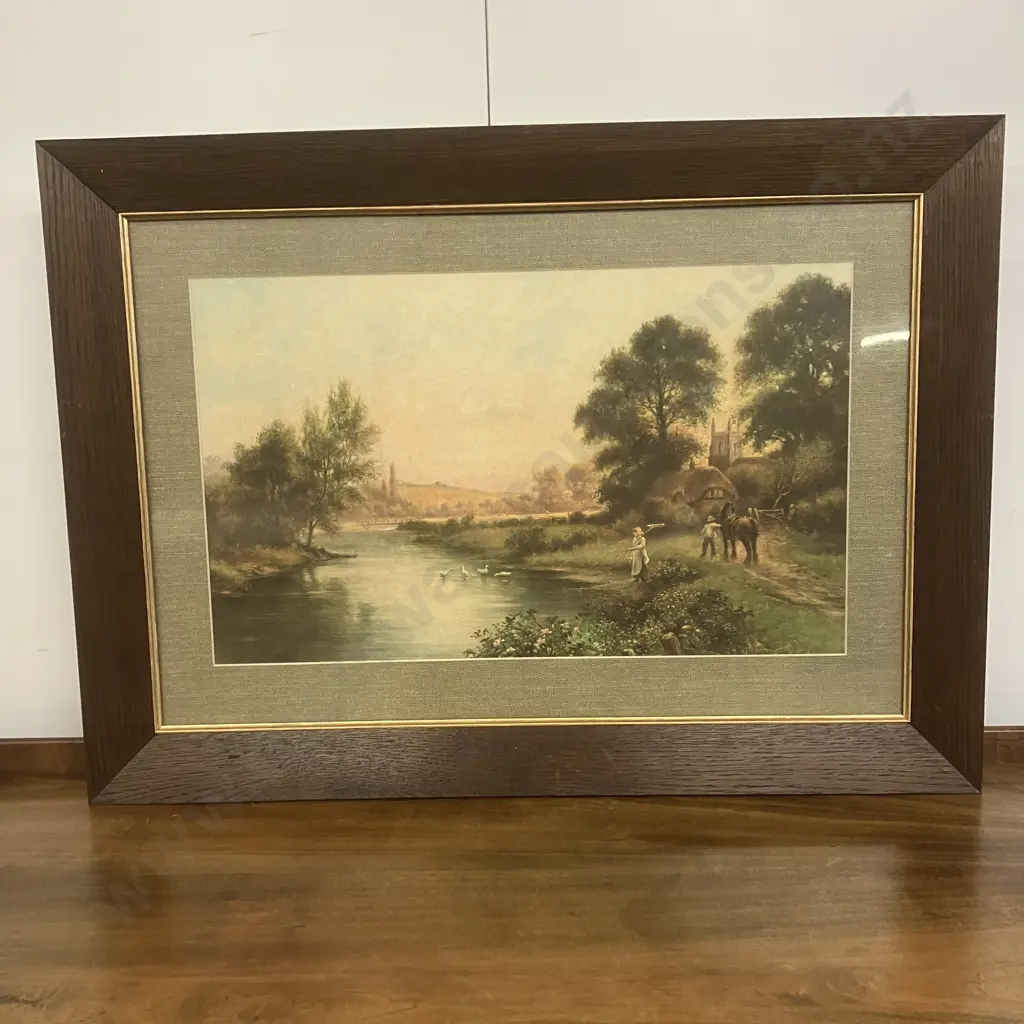 Elvin Edwards "June Morning" & "September Eve" Oak Framed Prints. 53 x 74cm Image 1++