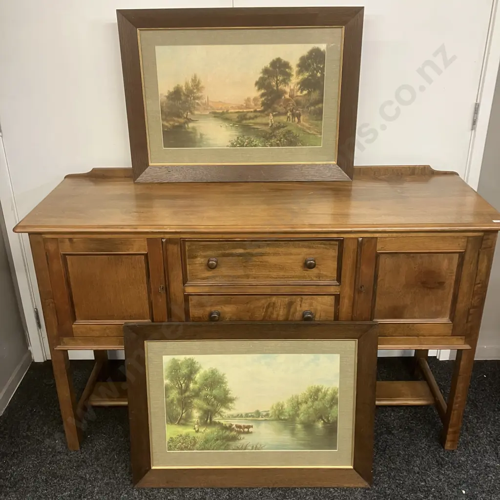 Elvin Edwards "June Morning" & "September Eve" Oak Framed Prints. 53 x 74cm Image 1++