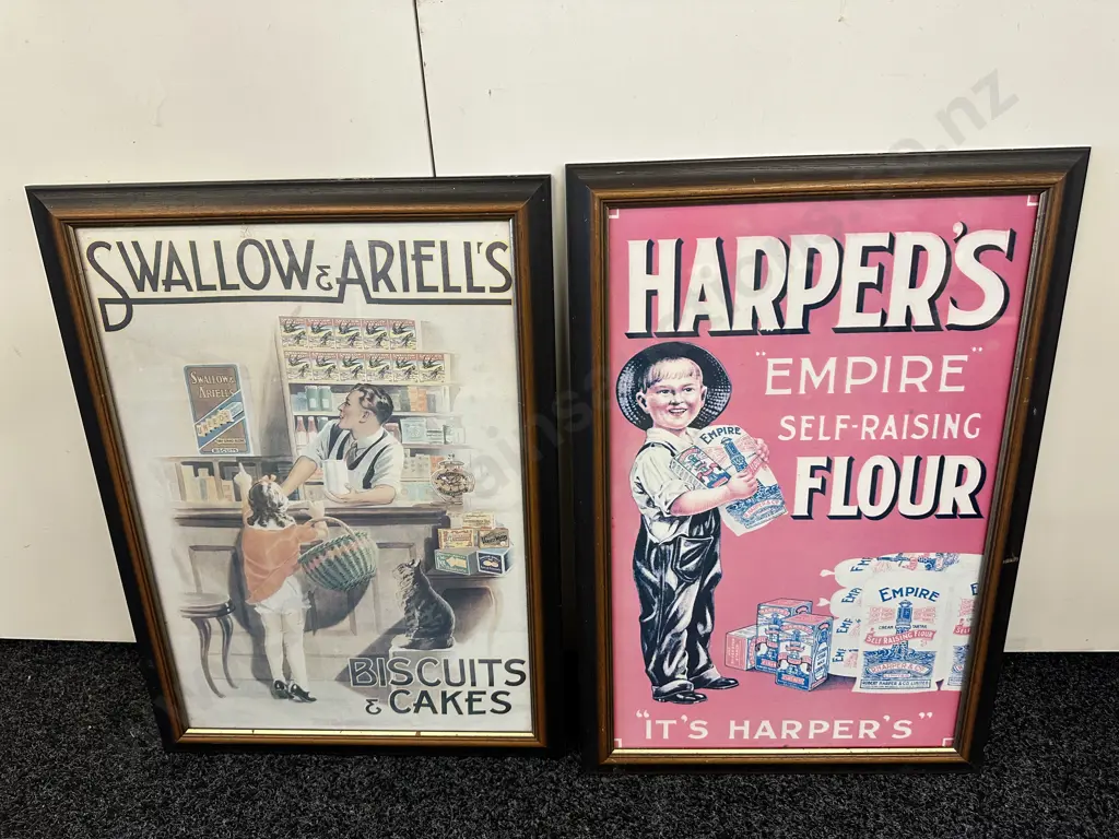 Pair Of Framed Posters Including Harpers & Swallow & Ariell's H60,W40cm. Image 1++