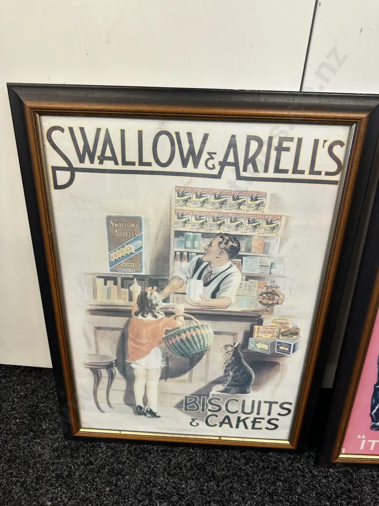 Pair Of Framed Posters Including Harpers & Swallow & Ariell's H60,W40cm. Image 1++