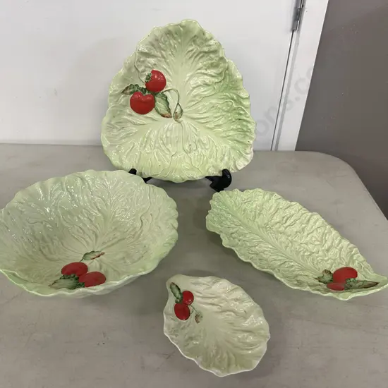 Selection Of Vintage Carlton Ware Dishes Australian Design Lettuce Leaf With Tomatoes