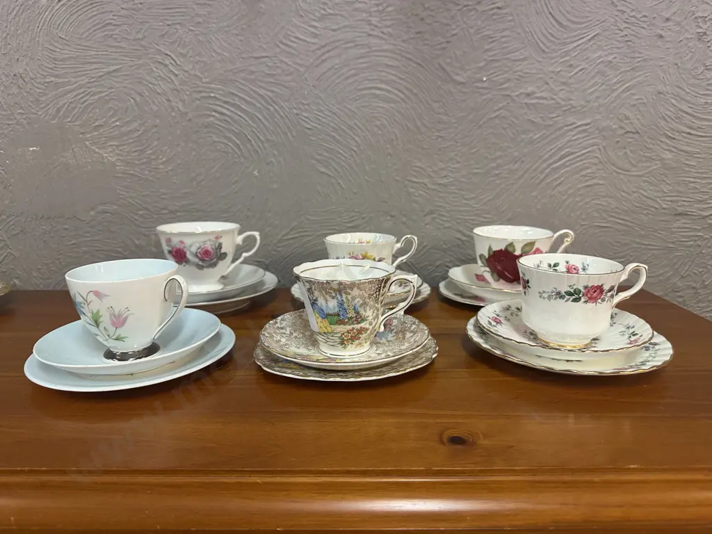 Vintage Trios x 6 In Colclough, Royal Stafford Etc Image 1++