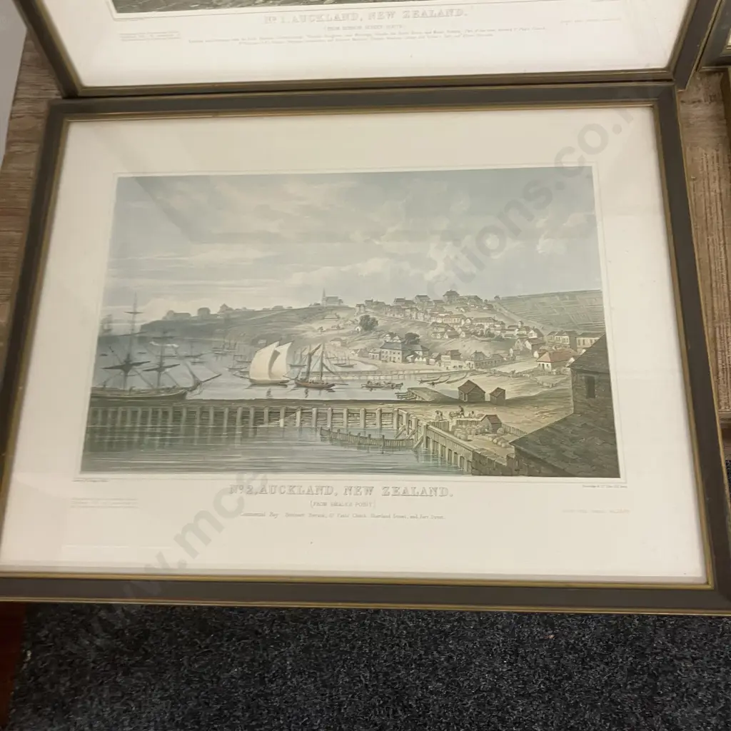 Set of 4 Historic Auckland Prints - J.P. Hogan 1852, All Numbered #269. 45 x 58cm Image 1++