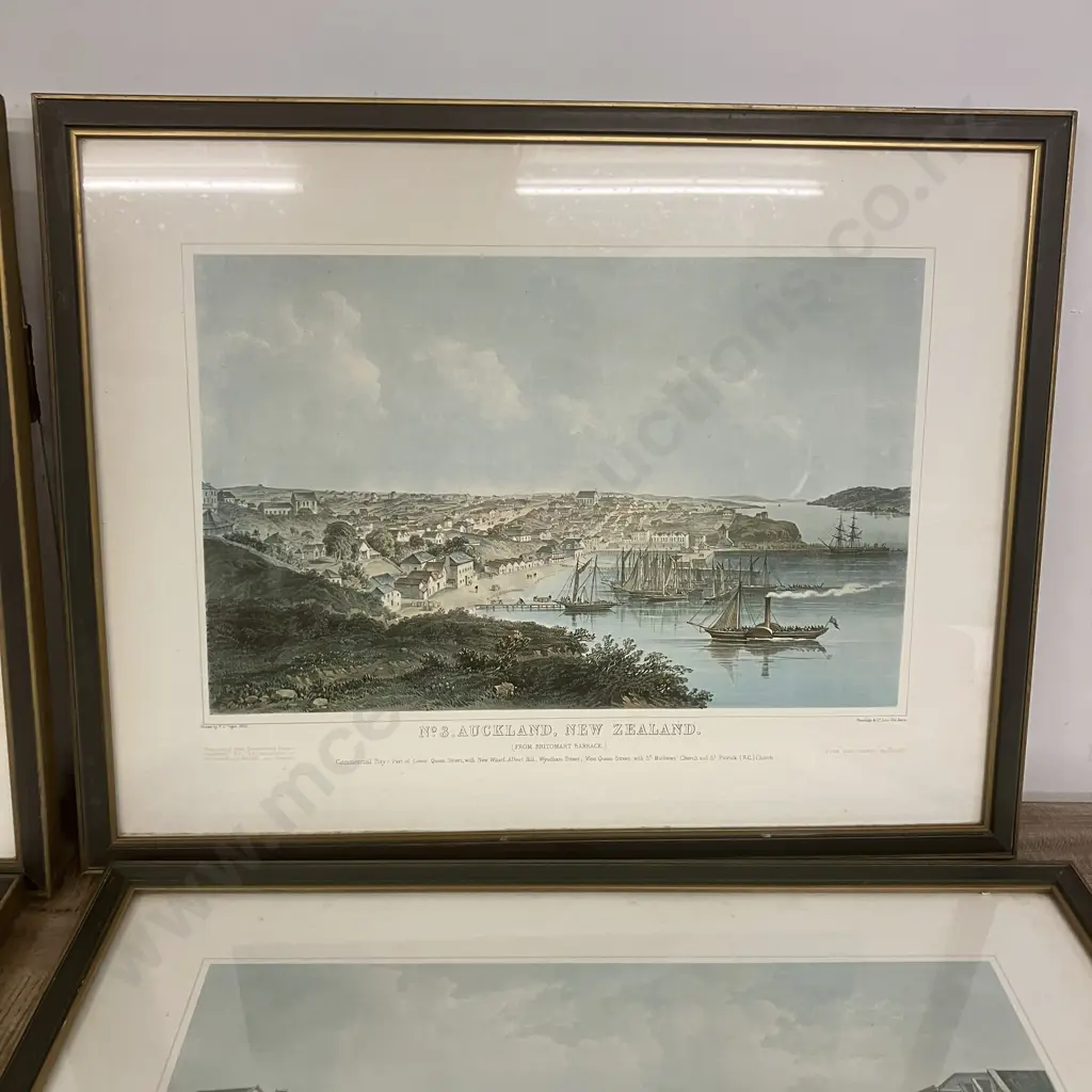 Set of 4 Historic Auckland Prints - J.P. Hogan 1852, All Numbered #269. 45 x 58cm Image 1++