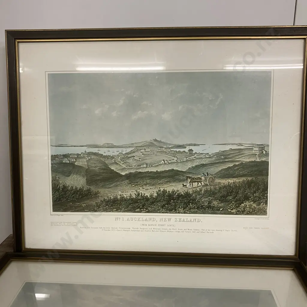 Set of 4 Historic Auckland Prints - J.P. Hogan 1852, All Numbered #269. 45 x 58cm Image 1++