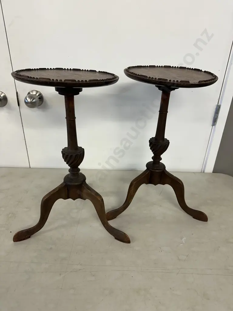 Pair Of Mahogany Wine Tables (as found) H48cm. Image 1++
