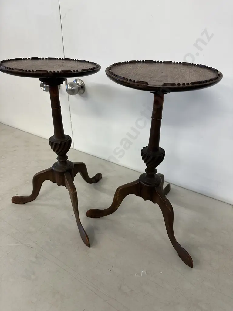 Pair Of Mahogany Wine Tables (as found) H48cm. Image 1++