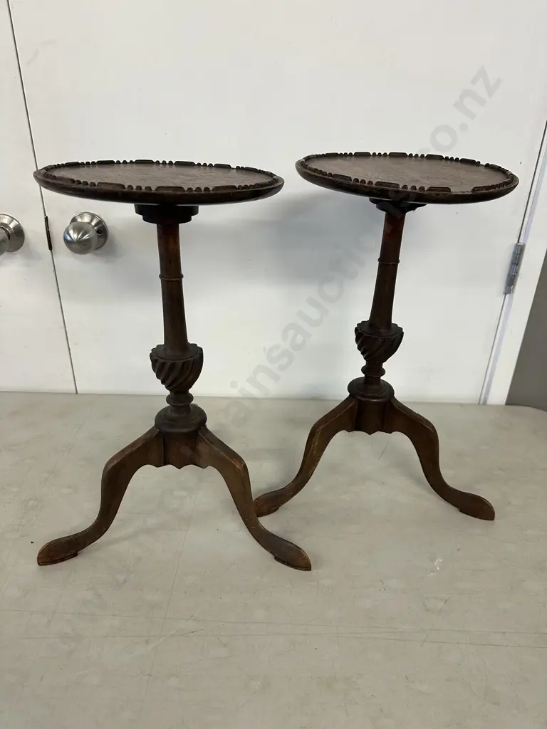 Pair Of Mahogany Wine Tables (as found) H48cm. Image 1++