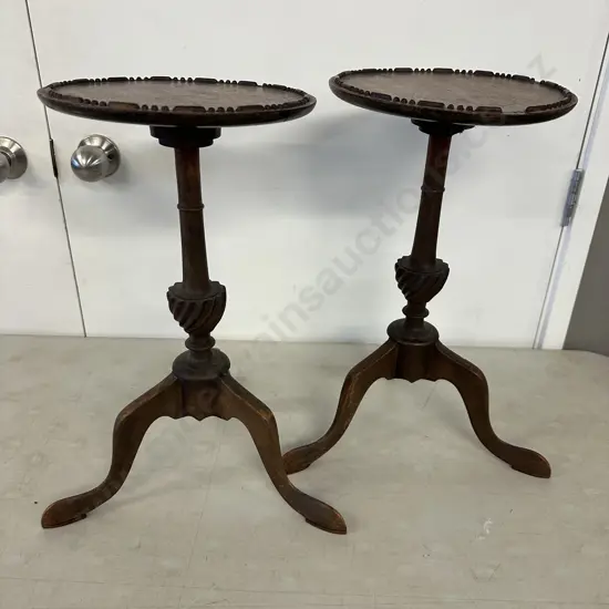 Pair Of Mahogany Wine Tables (as found) H48cm.
