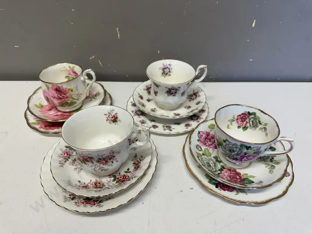 Selection Of Vintage Royal Albert Trios x4 Including Sweet Violets, Lavender Rose Etc Image 1++