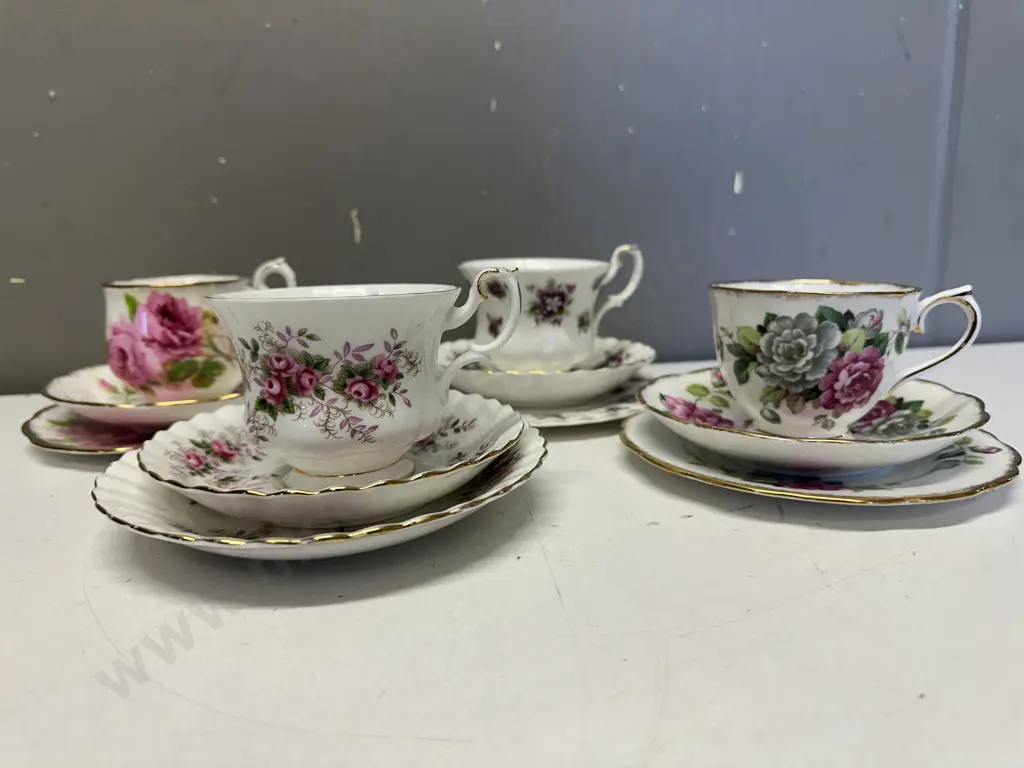 Selection Of Vintage Royal Albert Trios x4 Including Sweet Violets, Lavender Rose Etc Image 1++