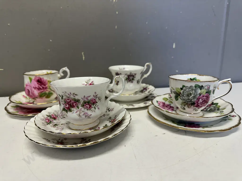 Selection Of Vintage Royal Albert Trios x4 Including Sweet Violets, Lavender Rose Etc Image 1++