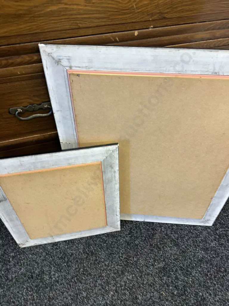  Mirrors x2 Blue / Gilt Framed Bevelled Edge 40x34,60x50cm. Image 1++