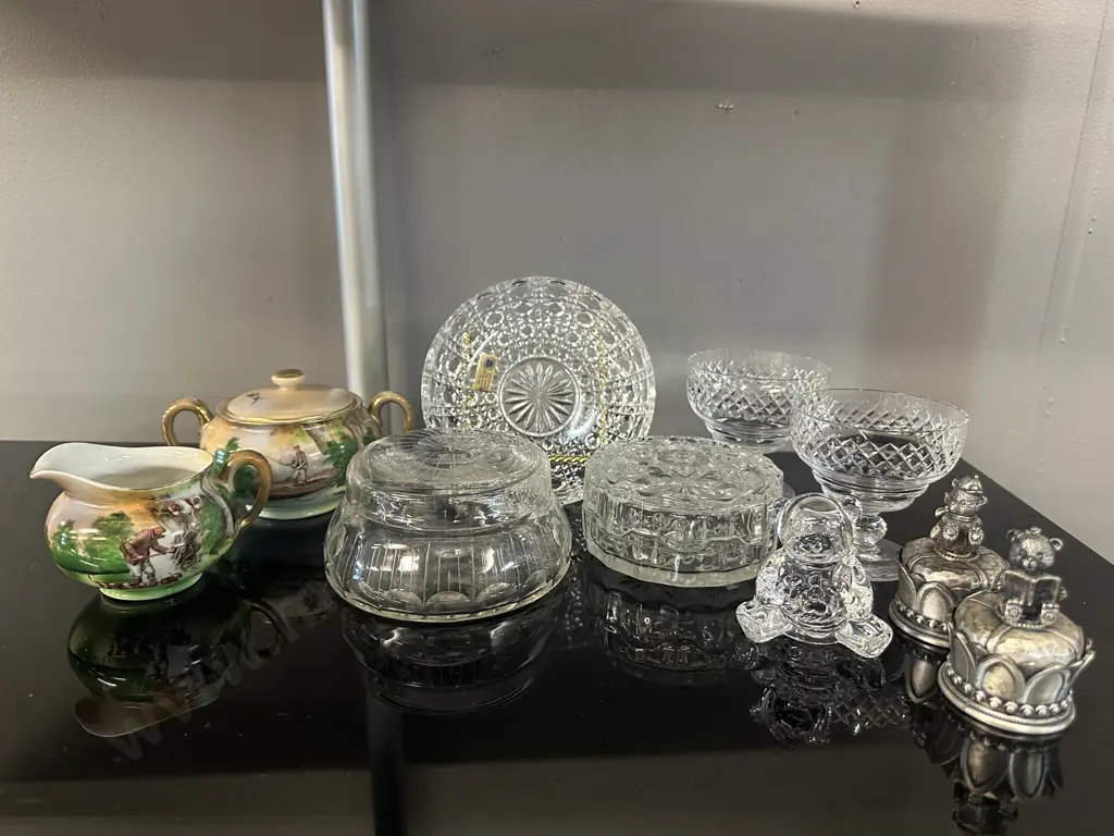 Crystal Items, Royal Bayreuth Items As Found & Teddy Bear Trinket Dishes Image 1++