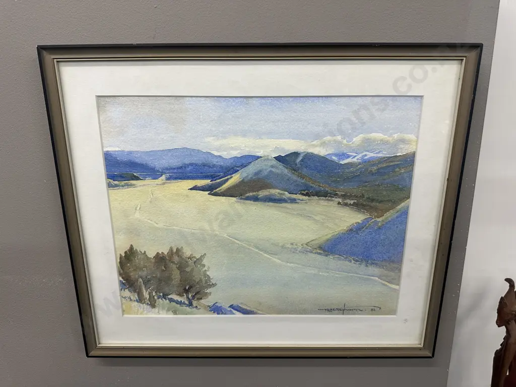 Signed Framed Water Colour By R.J. Waghorn Landscape Scene H36,W42cm. Image 1++