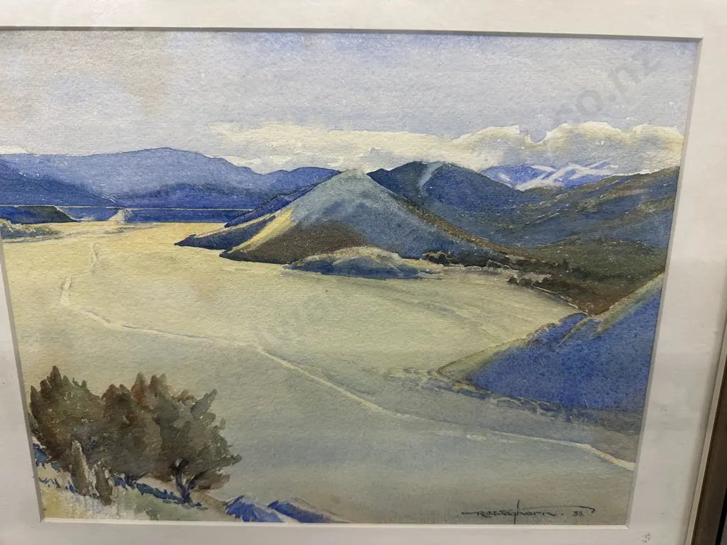Signed Framed Water Colour By R.J. Waghorn Landscape Scene H36,W42cm. Image 1++