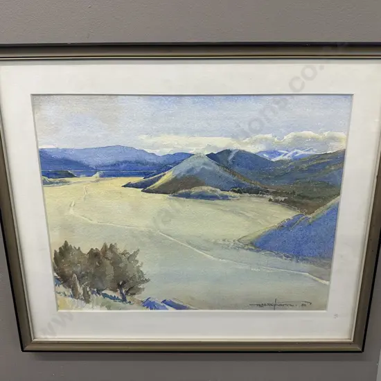 Signed Framed Water Colour By R.J. Waghorn Landscape Scene H36,W42cm.