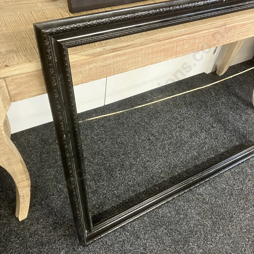 Ornate Black Shuttered Mirror 89 x 80cm With An Ornate Black Picture Frame 88 x 114cm Image 1++