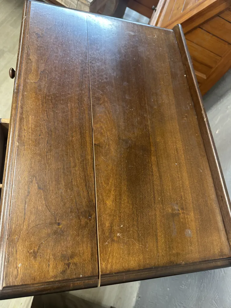 Solid Mahogany Bedroom Suite - 4 Drawer Dressing Table With Mirror, 6 Drawer Scotch Chest, 7 Drawer Tallboy (Top AF) Image 1++
