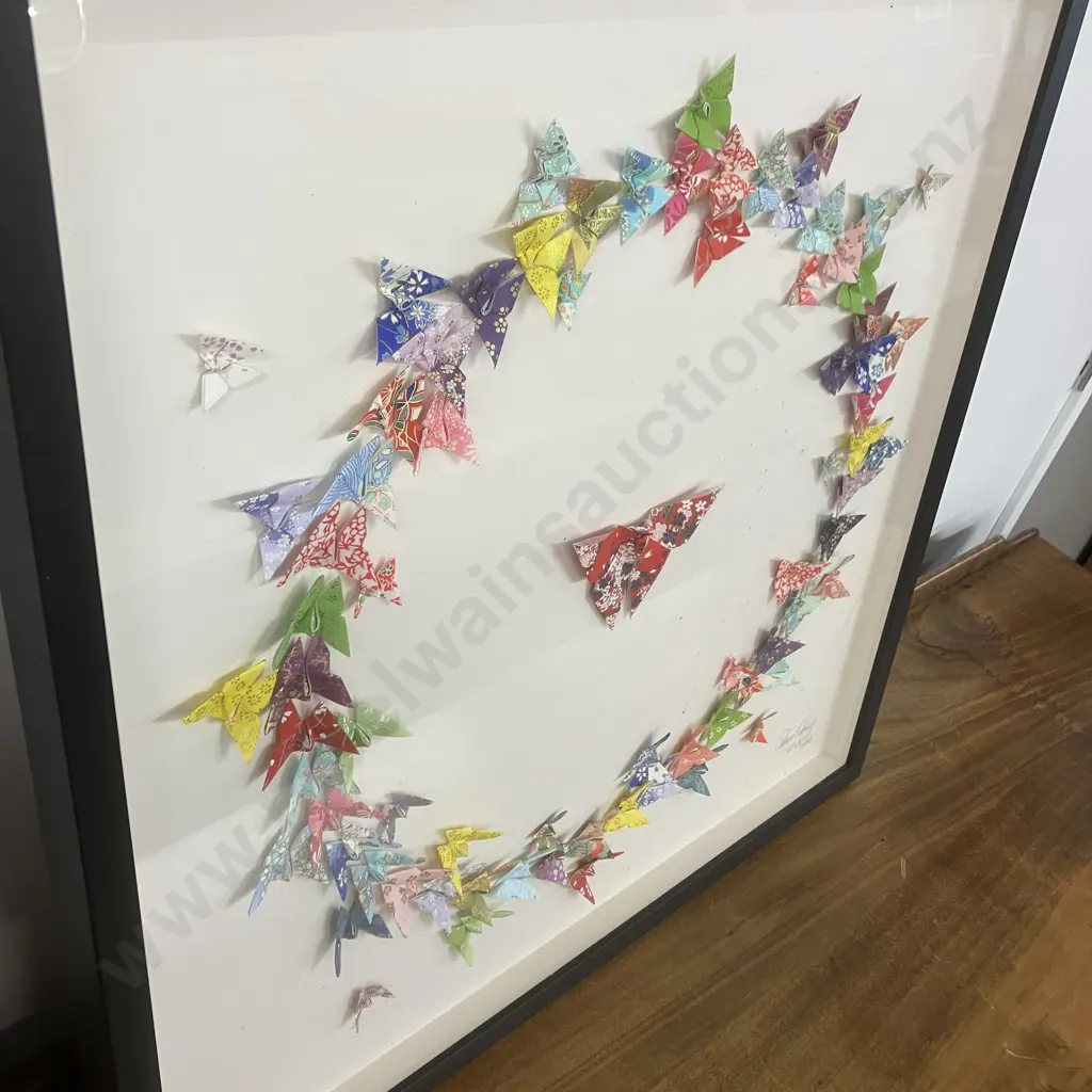 Special Edition Frame Circle Of Life Multi Butterflies, Made In Australia, Signed Short Story W.N 2016. H61 W61 D4cm Image 1++