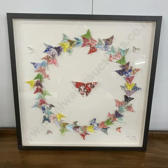 Special Edition Frame Circle Of Life Multi Butterflies, Made In Australia, Signed Short Story W.N 2016. H61 W61 D4cm