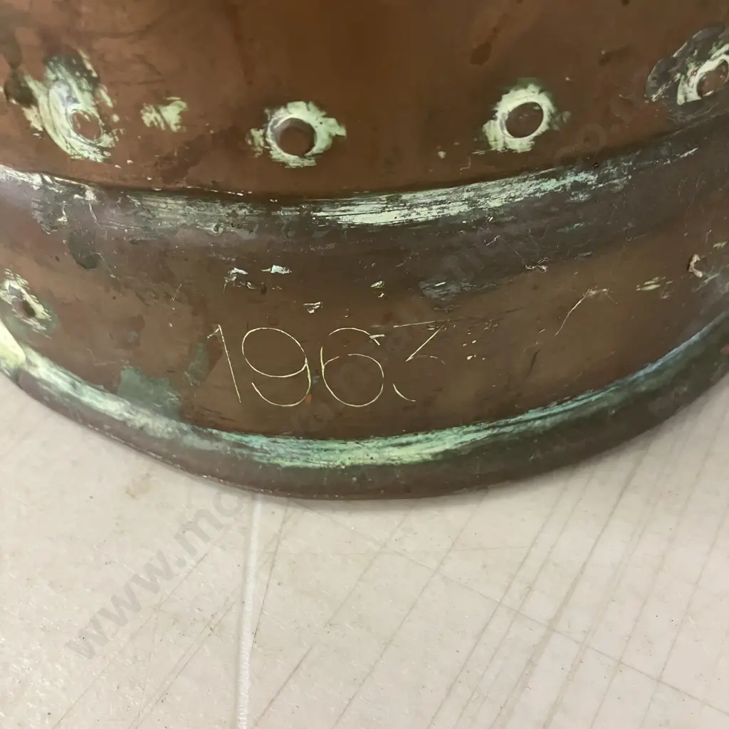 Vintage Copper & Brass Fire Extinguisher Stamped 1963. H53cm Image 1++