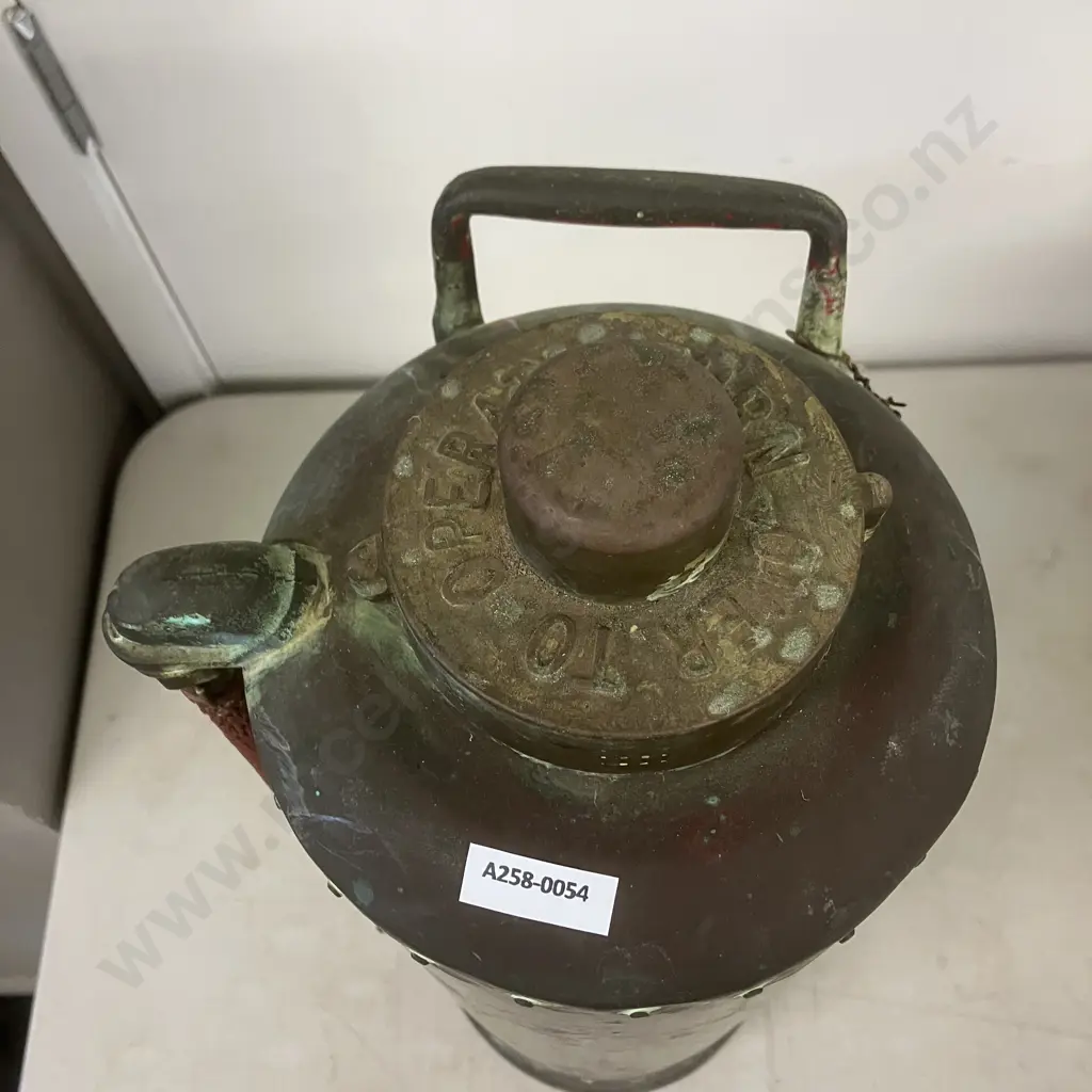 Vintage Copper & Brass Fire Extinguisher Stamped 1963. H53cm Image 1++