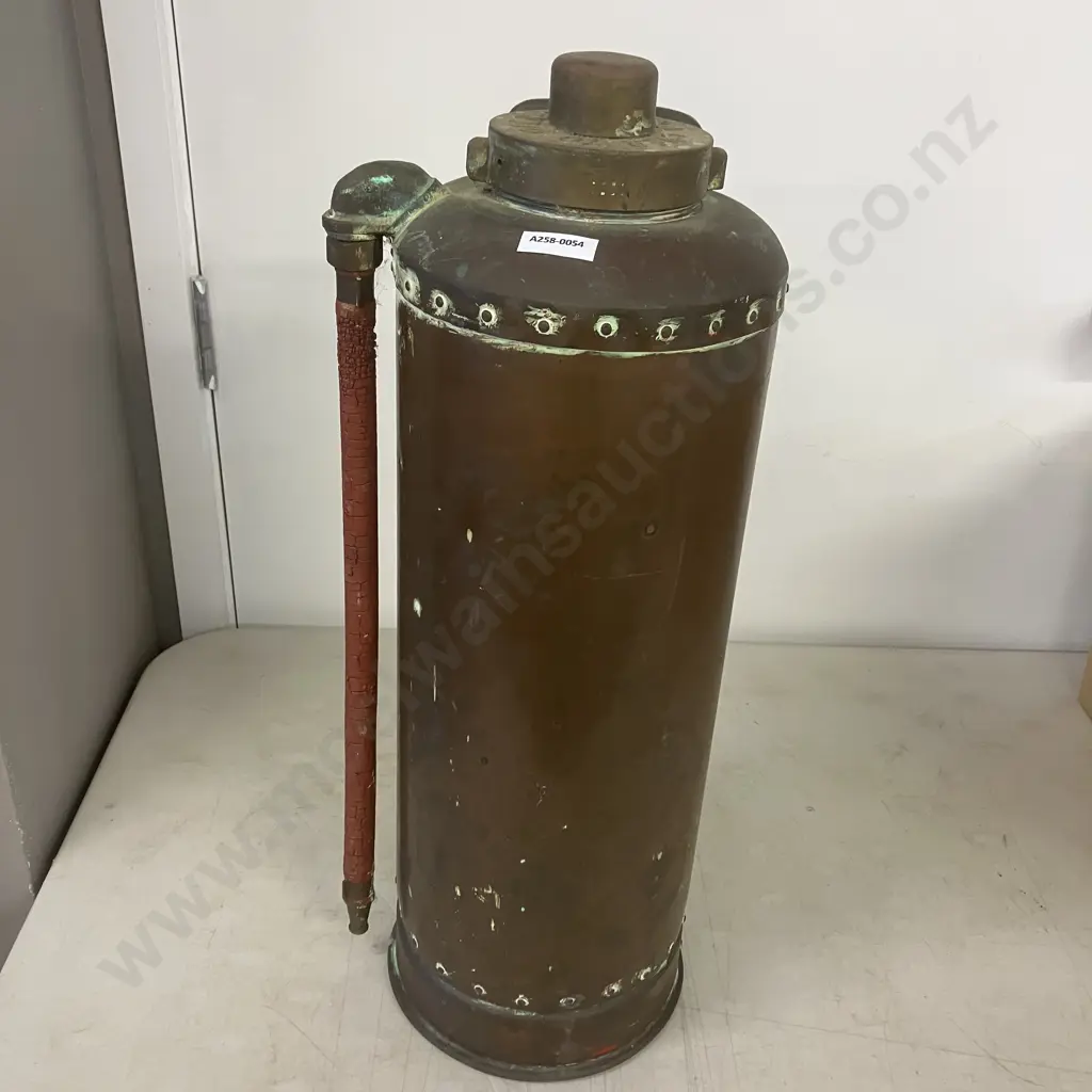 Vintage Copper & Brass Fire Extinguisher Stamped 1963. H53cm Image 1++