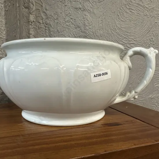 Antique White Johnson Bros Chamber Pot. 13 x 22cm