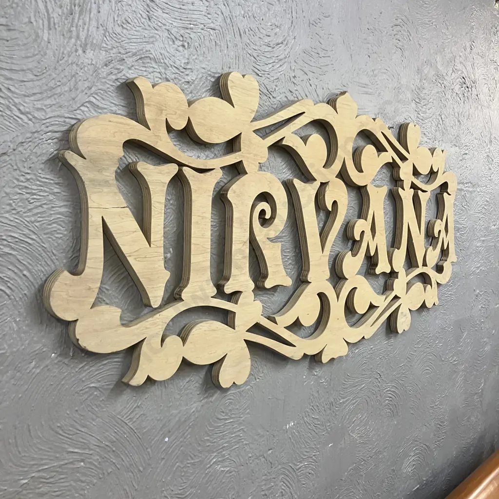Large 1.2m "NIRVANA" Pierced Ply Wall Art. 52 x 120cm Image 1++