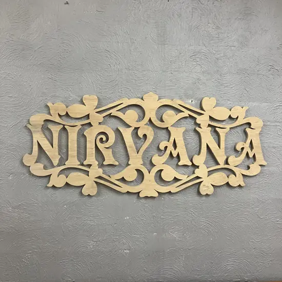 Large 1.2m "NIRVANA" Pierced Ply Wall Art. 52 x 120cm