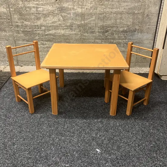 Vintage Brightway Products (NZ) Kids Table & Two Chairs. 44 x 60cm