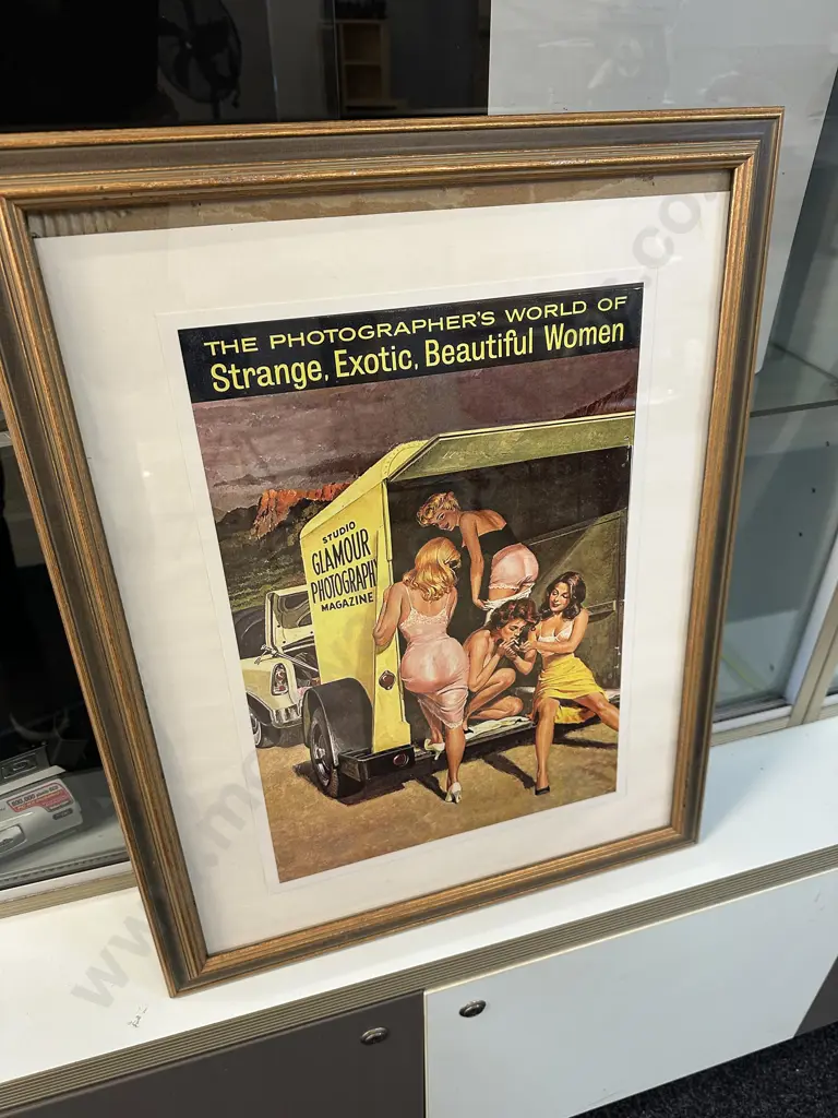 Framed Poster 'The Photographers World of Strange, Exotic, Beautiful Woman. H62,W50cm. Image 1++