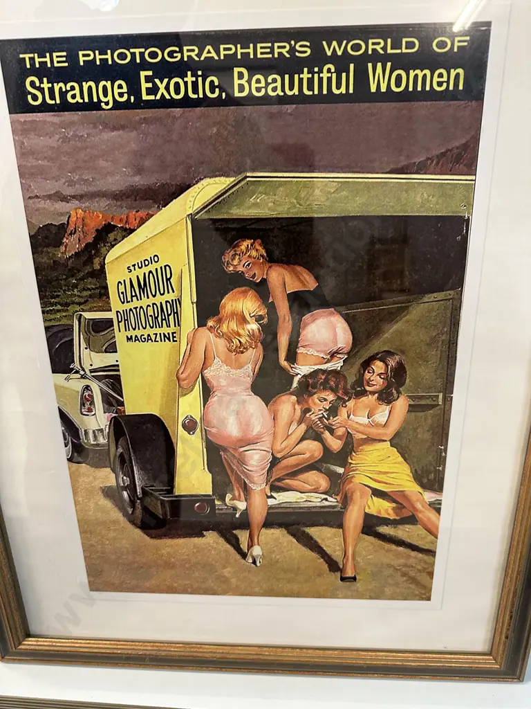 Framed Poster 'The Photographers World of Strange, Exotic, Beautiful Woman. H62,W50cm. Image 1++
