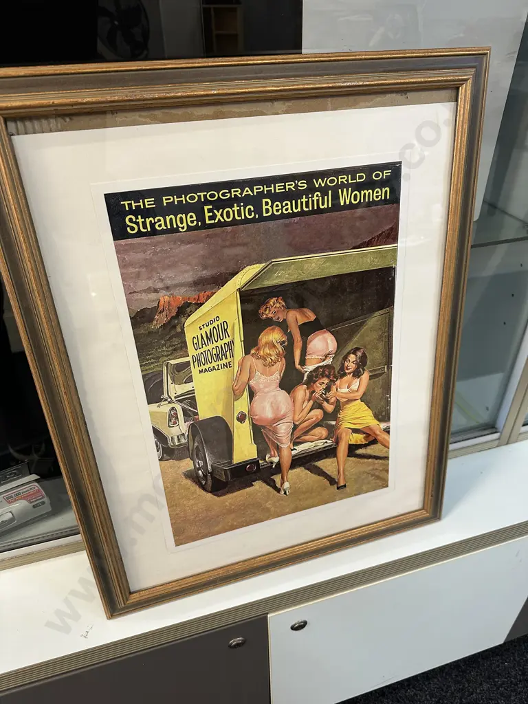 Framed Poster 'The Photographers World of Strange, Exotic, Beautiful Woman. H62,W50cm. Image 1++