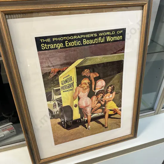 Framed Poster 'The Photographers World of Strange, Exotic, Beautiful Woman. H62,W50cm.
