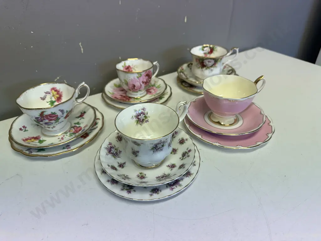 Selection Of Vintage Royal Albert Trios x5 Including American Beauty, Celebration Etc Image 1++