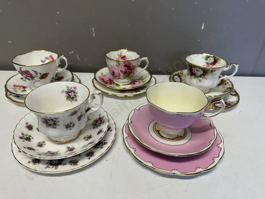 Selection Of Vintage Royal Albert Trios x5 Including American Beauty, Celebration Etc Image 1++