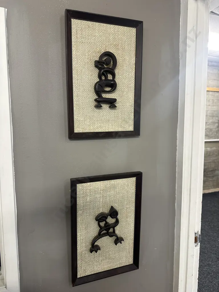 Pair Of Vintage Framed Artwork 'The Mania' H39,W26cm. Image 1++