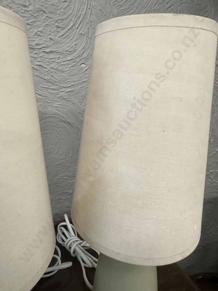 Pair Of Ibex Ceramic Table Lamps Latte Tones H38cm. Image 1++