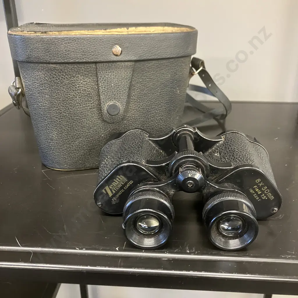 Vintage Zenith Tempest 8x30 Binoculars With Case Image 1++