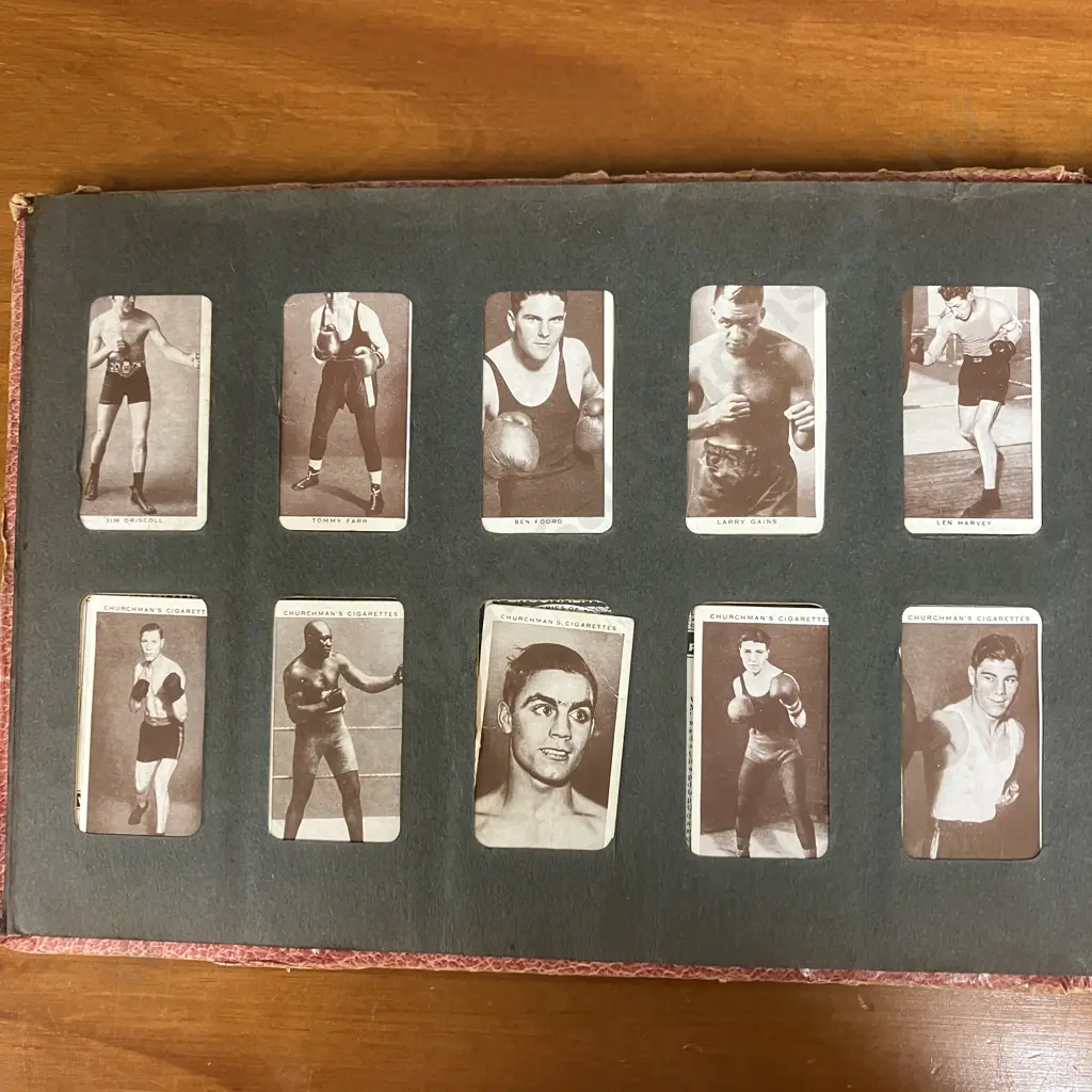 Wills Cigarette Cards NZ Footballers, 1938 Churchmans Boxing Personalities, Ardath Cigs Etc In Three Castles Album Image 1++