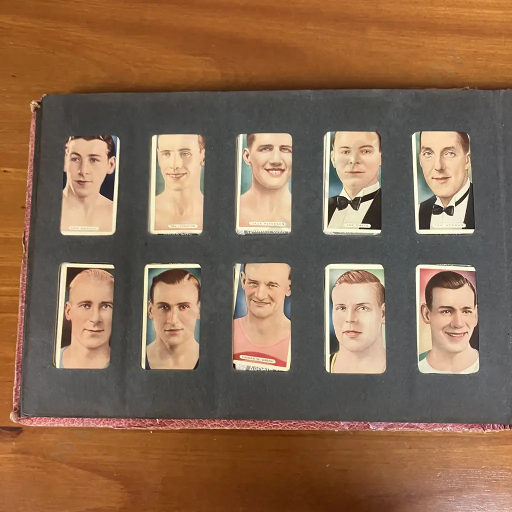 Wills Cigarette Cards NZ Footballers, 1938 Churchmans Boxing Personalities, Ardath Cigs Etc In Three Castles Album Image 1++