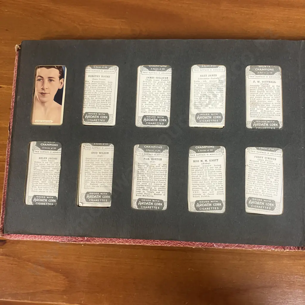 Wills Cigarette Cards NZ Footballers, 1938 Churchmans Boxing Personalities, Ardath Cigs Etc In Three Castles Album Image 1++