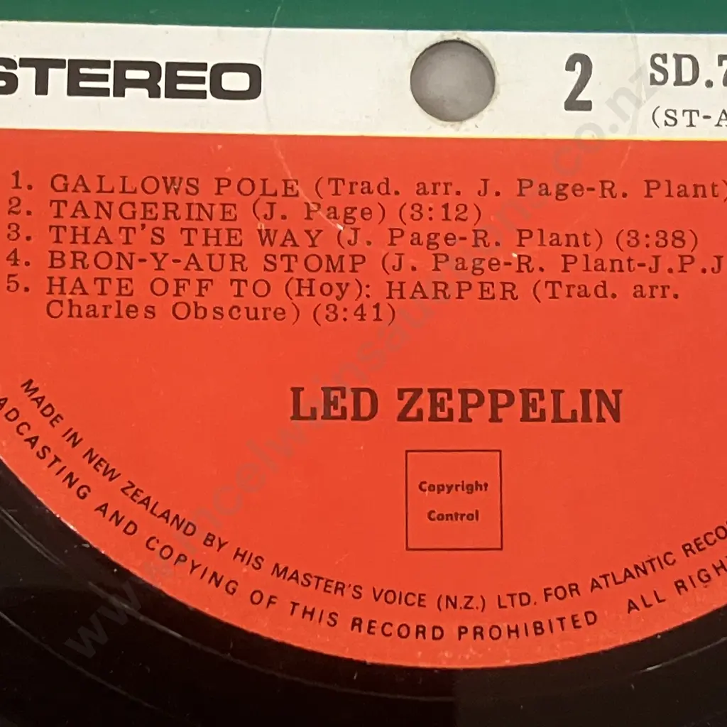 Rare Led Zeppelin - Led Zeppelin III Misprint Album, Gatefold Vinyl LP, 1970 New Zealand Pressing, Atlantic SD 7201 Image 1++